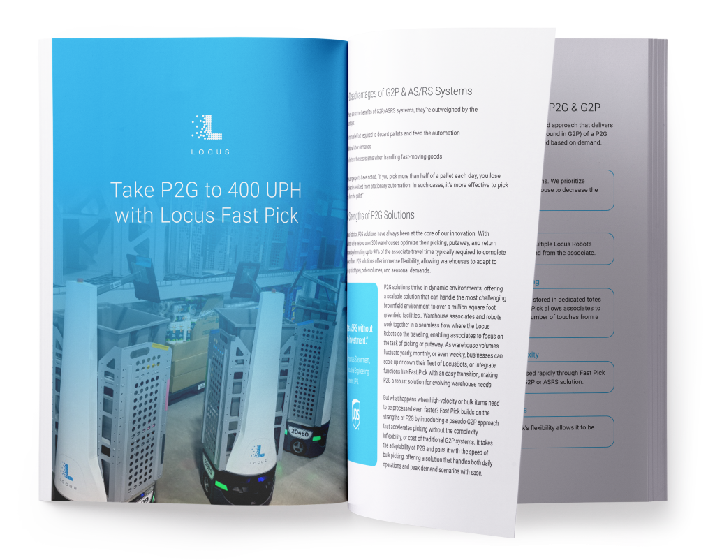 Take P2G to 400 UPH with Locus Fast Pick white paper cover