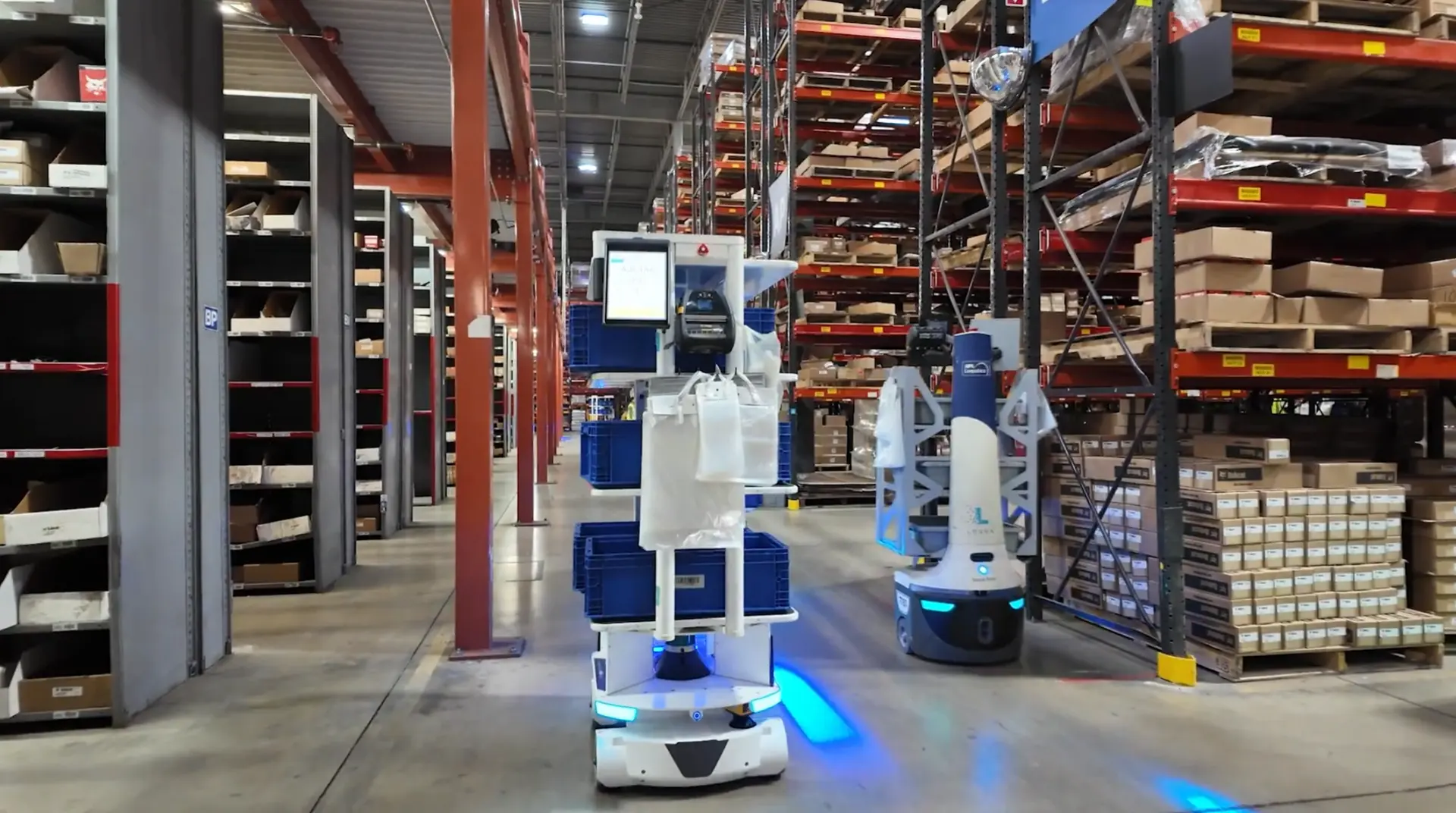 Locus Vector moving cases through a distribution centre